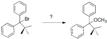 Predict the mechanism of the reaction and the reagent needed to carry out the following transformation.  