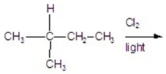 Calculate the percentage of 1-chloro-3-methylbutane in the following reaction.   A) 11.56% B) 27.77% C) 23.14% D) 35.18% E) 13.88%