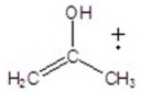 Give the ion that corresponds to a m/z ratio of 58 in a mass spectrum of 2-pentanone. A)    B)    C)    D)    E)   