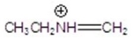 Give the fragment(s) that corresponds to a m/z charge of 58 for ethylpropylamine.You may choose more than one answer. A)    B)    C)    D)    E)   