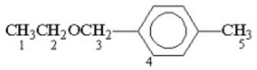 Which of the following protons gives an NMR signal with the lowest chemical shift value (farthest upfield) ?   A) 1 B) 2 C) 3 D) 4 E) 5