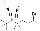 What would be the splitting pattern observed for the indicated hydrogens in the proton NMR spectrum of the following molecule?   A) singlet B) doublet C) triplet D) quartet E) quintet