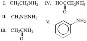 Which of the following compounds is an amide?   A) I B) II C) III D) IV E) V