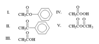 Which of the following compounds is an ester?   A) I B) II C) III D) IV E) V