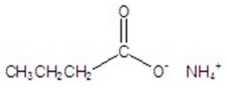 Give the name of the structure.   A) amino propanoate B) ammonium butanoate C) amino butanoate D) ammonium propanoate E) propyl amine