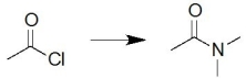 Predict the reagents for this reaction.   A) 1 equivalents of (CH<sub>3</sub>) <sub>3</sub>N B) 2 equivalents of (CH<sub>3</sub>) <sub>3</sub>N C) 1 equivalents of (CH<sub>3</sub>) <sub>2</sub>NH D) 2 equivalents of (CH<sub>3</sub>) <sub>2</sub>NH E) all of the above