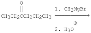Which of the following reactions can be used to prepare 3-methyl-3-hexanol?   A)    B)    C)    D) A and B E) A,B,and C