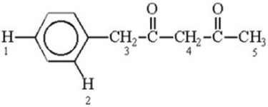 Which of the labeled hydrogen atoms in the following structure is the most acidic?   A) 1 B) 2 C) 3 D) 4 E) 5