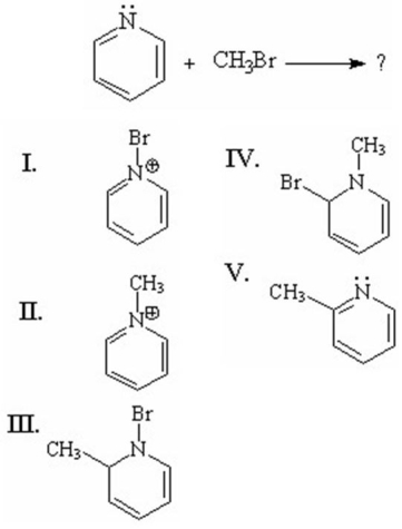 What is the major product of the following reaction?   A) I B) II C) III D) IV E) V