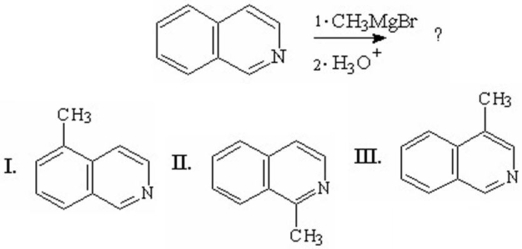 What is/are the product(s) of the following reaction?   A) I B) II C) III D) A and B E) B and C