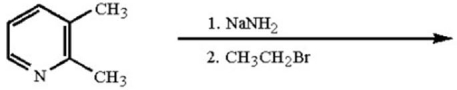 What is the major organic product of the following reaction?   A) 4-ethyl-2,3-dimethylpyridine B) 5-ethyl-2,3-dimethylpyridine C) 6-ethyl-2,3-dimethylpyridine D) 2-methyl-3-propylpyridine E) 3-methyl-2-propylpyridine