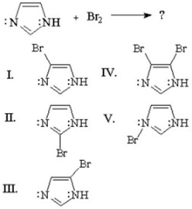 What is the major product of the following reaction?   A) I B) II C) III D) IV E) V