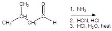 Give the product for the following reaction.   A) alanine B) leucine C) valine D) isoleucine E) glycine