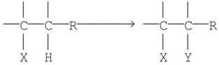 Which of the following best represents the chemical reaction catalyzed by B<sub>12</sub>-dependent enzymes? A)    B)    C)    D)    E)   