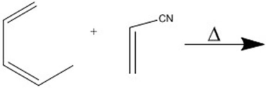 Provide the major organic product of the following Diels-Alder cycloaddition.  