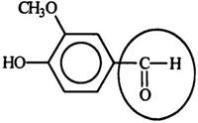 Vanillin is a flavoring agent which occurs naturally in the vanilla bean, the seed of an orchid.Identify the functional group circled.   A) Aldehyde B) Ketone C) Alcohol D) Carboxylic acid E) Carbonyl Bloom's