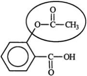 Aspirin is an effective and widely used pain reliever.Identify the functional group circled.   A) Aldehyde B) Ketone C) Ester D) Carboxylic acid E) Carbonyl Bloom's