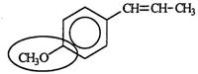 Anethole, a derivative of anise, is used in flavoring and as perfume in soap and toothpaste.Identify the functional group circled.   A) Aldehyde B) Ketone C) Alcohol D) Ester E) Ether Bloom's