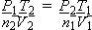 What is the formula which describes the relationship between the pressure, volume, temperature, and moles?   A)    B)    C)    D)   