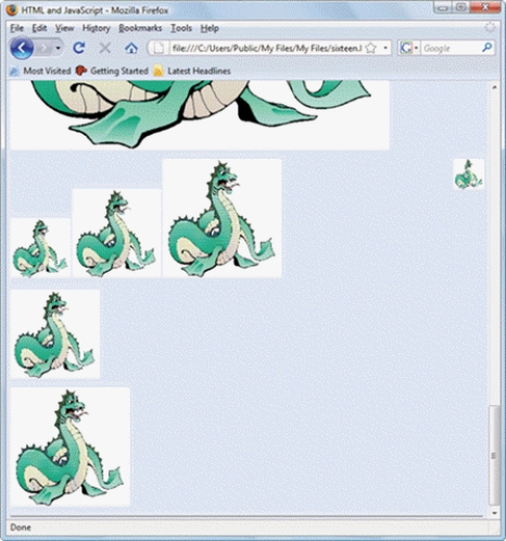 <strong>FIGURE 3-1 Figure 3-2 above shows GIF images with changing ____ in a Firefox browser.</strong> A) attributes B)values C)both a.and b. D)neither a.nor b.