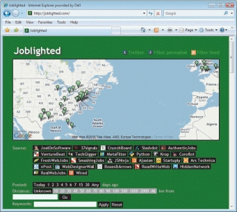 Referring to the figure above, Joblight is an example of a mashup that aids in decision making as it shows job openings visually on a map.