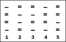 <strong>You are shown the following result of gel electrophoresis in the figure below. Column 1 represents blood found on the arm of a crime victim, but is not the victim's blood. The other columns are blood taken from various suspects. Which suspect is most likely the guilty one?</strong> A) 2 B) 3 C) 4 D) 5