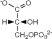 What is the name of the pictured glycolytic intermediate?   A)  1-phosphoglycerate B)  glyceraldehyde-3-phosphate C)  dihydroxyacetone phosphate D)  3-phosphoglycerate