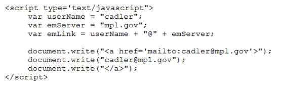   -In the figure above,what are the variables? A)  userName B)  emServer C)  emLink D)  all the above
