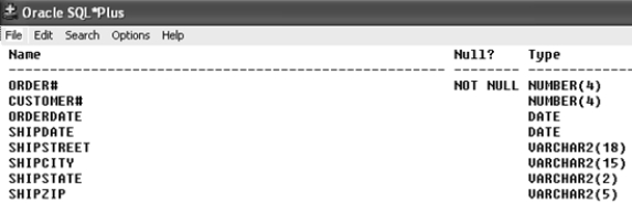 Structure of the ORDERS table    -Which of the following statements can be used to view the structure of the ORDERS table? A)  SELECT * FROM orders; B)  DESCRIBE ORDERS C)  LIST ORDERS; D)  none of the above