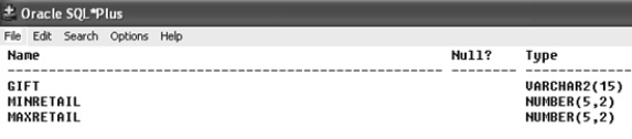​Structure of the PROMOTION table    -Based on the structure of the PROMOTION table,which of the following commands will add a PRIMARY KEY constraint to the GIFT column?​ A)  CREATE TABLE promotion (gift VARCHAR2(15) PRIMARY KEY, Minretail NUMBER(5,2) , Maxretail NUMBER(5,2) ) ; B)  ALTER TABLE promotion ADD PRIMARY KEY(gift) ; C)  ​ALTER TABLE promotion MODIFY (gift PRIMARY KEY) ; D)  ​none of the above