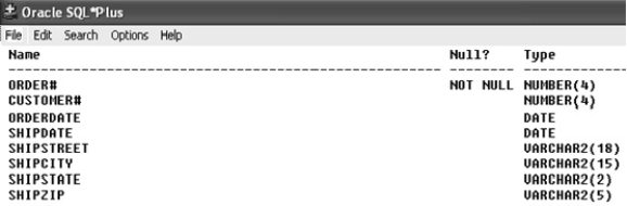Structure of the ORDERS table    -Which of the following statements can be used to view the structure of the ORDERS table?​ A)  ​SELECT * FROM orders; B)  ​LIST ORDERS; C)  ​DESCRIBE ORDERS D)  ​none of the above