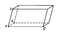 Find the volume of the parallelepiped below given P = (1, -3, 2), Q = (3, -1, 3), R = (2, 1, -4), and S = (-1, 2, 1).  