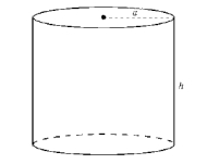 A picture of a circular cylinder with radius a and height h is given below. Find a parametric representation of the cylinder.  