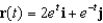 Suppose a particle moves in the plane according to the vector-valued function , where t represents time. Find , and sketch a graph showing the path taken by the particle indicating the direction of motion.