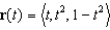 Suppose C is the curve given by the vector function . Find the unit tangent vector, the unit normal vector, and the curvature of C at the point where t = 1.