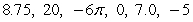 Determine which numbers in the set are integers.   A)    B)    C)    D)    E)   