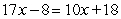 Solve the following equation.   A)    B)    C)    D)    E)  2