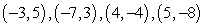 Plot the points below whose coordinates are given on a Cartesian coordinate system.   A)    B)    C)    D)    E)   