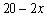 An open box is to be made from a square piece of cardboard having dimensions 20 inches by 20 inches by cutting out squares of area   from each corner as shown in the figure below.Express the volume V of the box as a function of x.       A)    B)    C)    D)    E)   