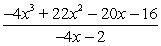 Simplify the rational expression,   , by using long division or synthetic division. A)    B)    C)    D)    E)   