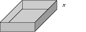An open box is to be made from a square piece of cardboard, 72 inches on a side, by cutting equal squares with sides of length x from the corners and turning up the sides (see figure below) .After determining the function V, in terms of x, that represents the volume of the box, use a graphing utility to estimate the dimensions that will maximize its volume.     A)    ×   ×   B)    ×   ×   C)    ×   ×   D)    ×   ×   E)    ×   ×  