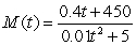 The rational function   models the number of milligrams of medication in the bloodstream of a patient t hours after 450 milligrams of the medication have been injected into the patient's bloodstream. What will M approach as   ? A)  40 mg B)  20 mg C)  90 mg D)  0 mg E)  22 mg