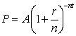 The present value of money is the principal   you need to invest today so that it will grow to an amount   at the end of specified time.The present value formula   is obtained by solving the compound interest formula   for   Recall that   is the number of years,   is the interest rate per year, and   is the number of compoundings per year.find the present value of amount   invested at rate   for   years, compounded   times per year.   A)    B)    C)    D)    E)   