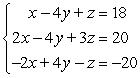 Solve the system of linear equations.   A)    B)    C)    D)    E)  inconsistent