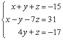 Solve the system of linear equations.   A)    B)    C)    D)    E)   