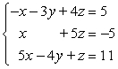 Solve the system of linear equations.   A)    B)    C)    D)    E)   