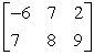 Determine the order of the matrix below.   A)  6 B)    C)    D)  5 E)   