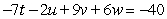 Solve the system of equations below by the Gaussian elimination method:       A)    B)    C)    D)    E)  no solution