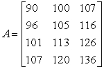 <strong>A convention planning service has identified three suitable hotels for a convention.The quoted room rates are for single, double, triple, and quadruple occupancy.The current cost for each type of room at each hotel is represented by the matrix where the columns correspond to each hotel and the rows correspond to single, double, triple, and quadruple occupancy respectively.If room rates are guaranteed not to increase by more than 5% by the time of the convention, what is the maximum rate per room per hotel?</strong> A) B) C) D) E)
