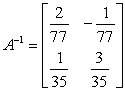 Given matrix   Find   the inverse matrix. A)    B)    C)    D)    E)   